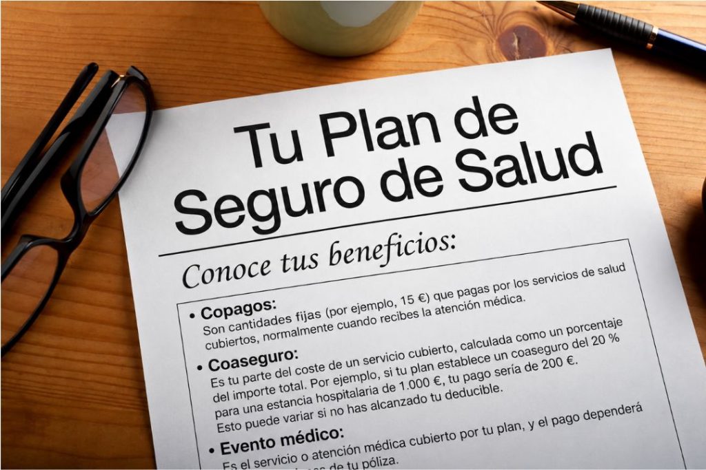 Comparación de un seguro médico con copago y sin copago